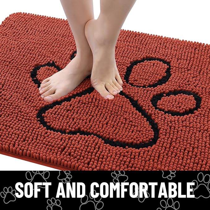 Smiry Dog Door Mat for Muddy Paws, Absorbent Dirt Trapper Non Slip Quick Dry - Image 3