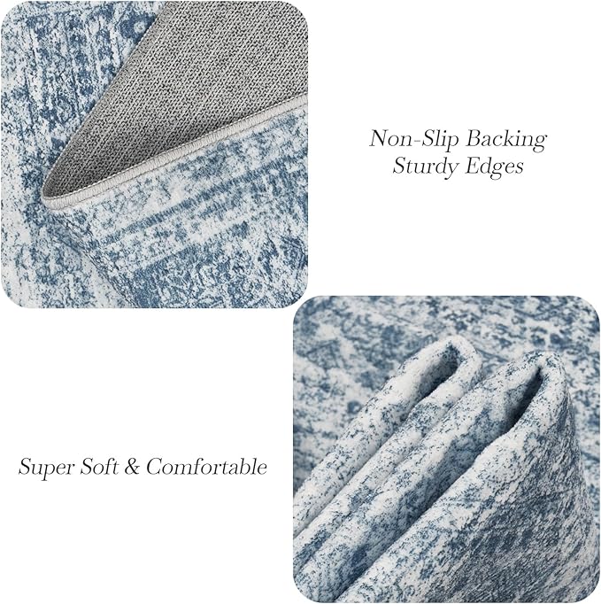 9x12 Area Rugs for Living Room, Non Slip Machine Washable Vintage Rugs - Image 5