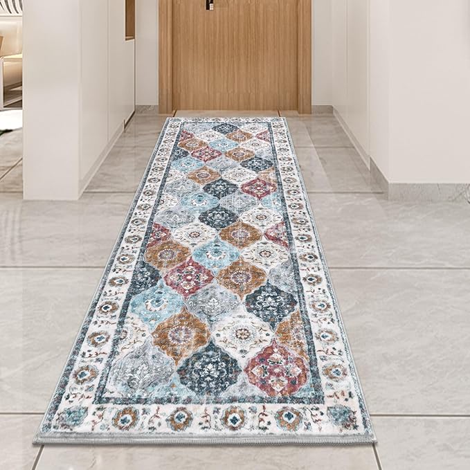 HEBE Hallway Runner Rug 2'x6' Washable Vintage Distressed Area Rugs Non Slip - Image 8