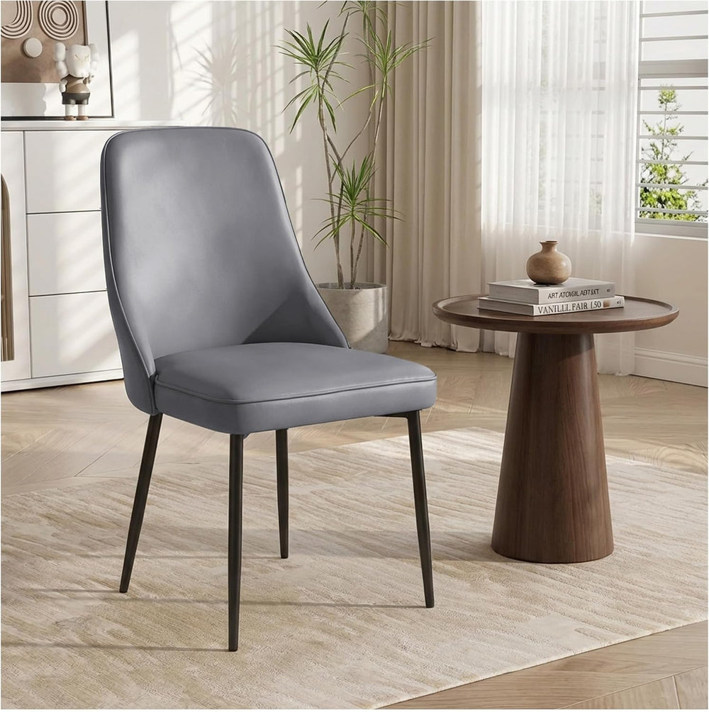 Modern Dining Chairs, Faux Leather Upholstered Dining Room Chair Kitchen Chai...