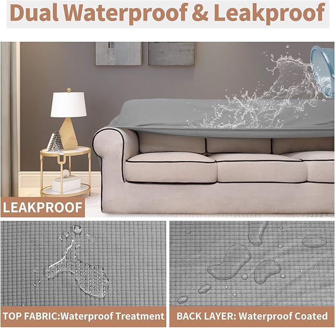 Easy-Going 100% Waterproof Loveseat Couch Cover, Dual Waterproof Sofa Cover - Image 3