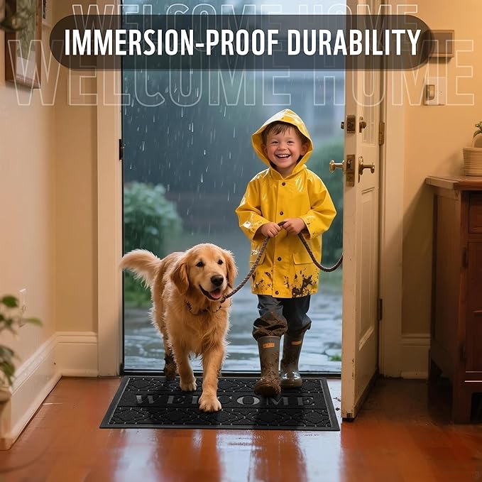Yimobra Welcome Mat Outdoor Indoor, All-Weather Waterproof Front Door Mat - Image 5