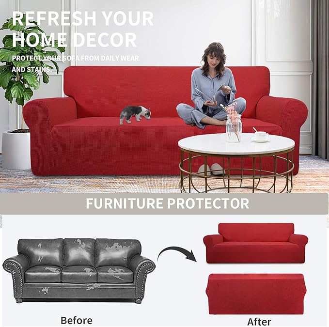 Easy-Going Stretch Oversized Loveseat Slipcover 1-Piece Sofa Cover Furniture - Image 4