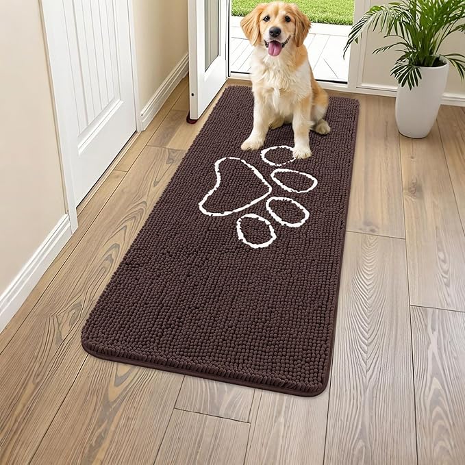 Smiry Dog Door Mat for Muddy Paws, Absorbent Dirt Trapper Non Slip Quick Dry by Smiry