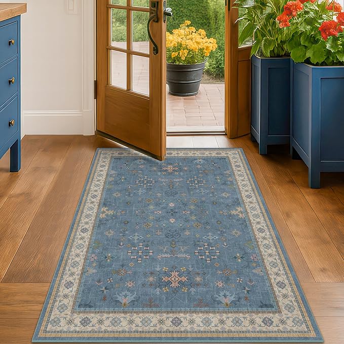 Washable 3x6 Throw Rug for Large Kitchen by HazoHaus