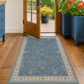 Washable Blue Rugs for Entryway Indoor by HazoHaus