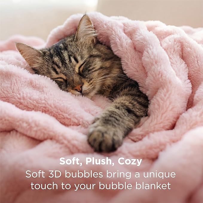 Bedsure 3D Fleece Bubble Blanket - Image 3