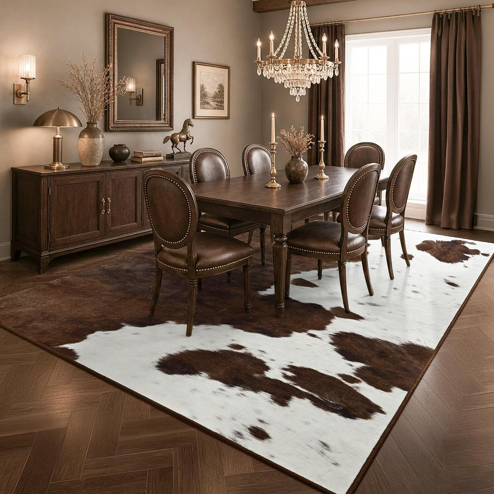 Foxmas 4x6 Cow Print Rugs for Living Room Bedroom