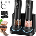 Electric Salt and Pepper Grinder Set, Automatic Refillable Salt and Pepper by Flelano