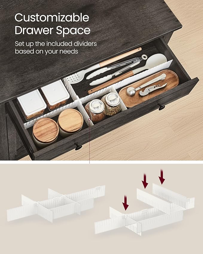VASAGLE LIRY Collection - Buffet Cabinet, Coffee Bar Cabinet with a Drawer, A...