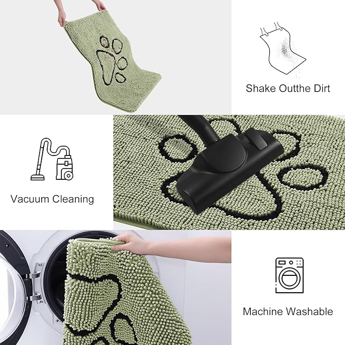 Smiry Dog Door Mat for Muddy Paws, Absorbent Dirt Trapper Non Slip Quick Dry - Image 6