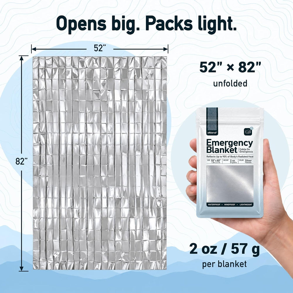 Altland 100 Pack of Emergency Blankets for Winter Survival and Preparedness