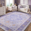 RELEANY Area Rugs 5'x7' Washable Non-Slip, Floral Vintage Distress Print by RELEANY