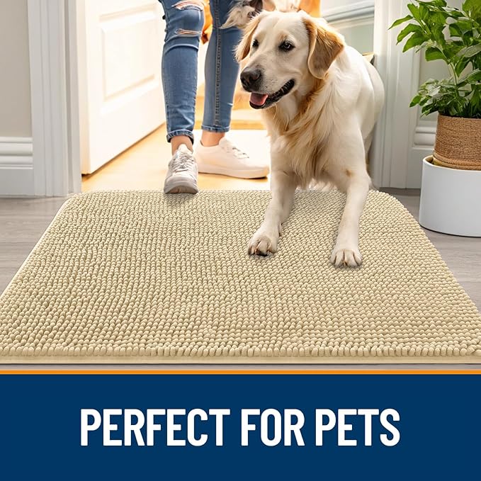 OLANLY Dog Door Mat for Muddy Paws 40x24, Absorbs Moisture and Dirt, Absorbent - Image 6