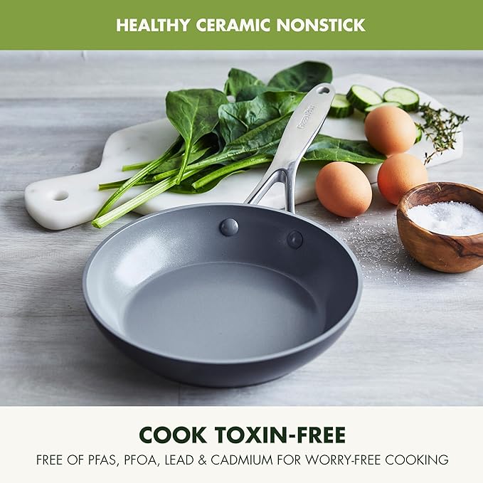 GreenPan Valencia Pro Hard Anodized Healthy Ceramic Nonstick 8" Frying Pan
