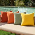 MIULEE Pack of 4 Decorative Outdoor Throw Pillow Covers Linen Waterproof Pillow by MIULEE