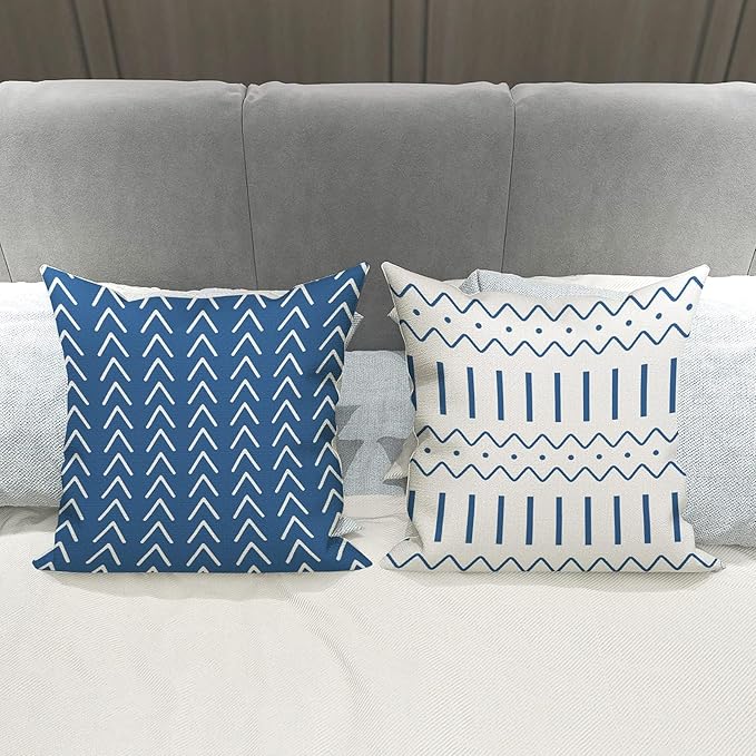 YCOLL Pillow Covers 18x18 Set of 4, Modern Sofa Throw Pillow Cover, Decorative - Image 4