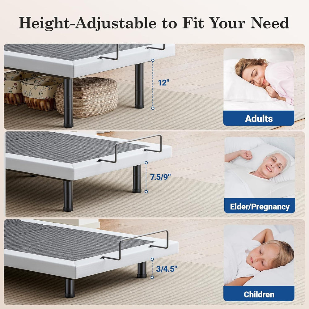 Adjustable Bed Frame Twin XL with Massage, Electric Bed Base Frame with Adjus...
