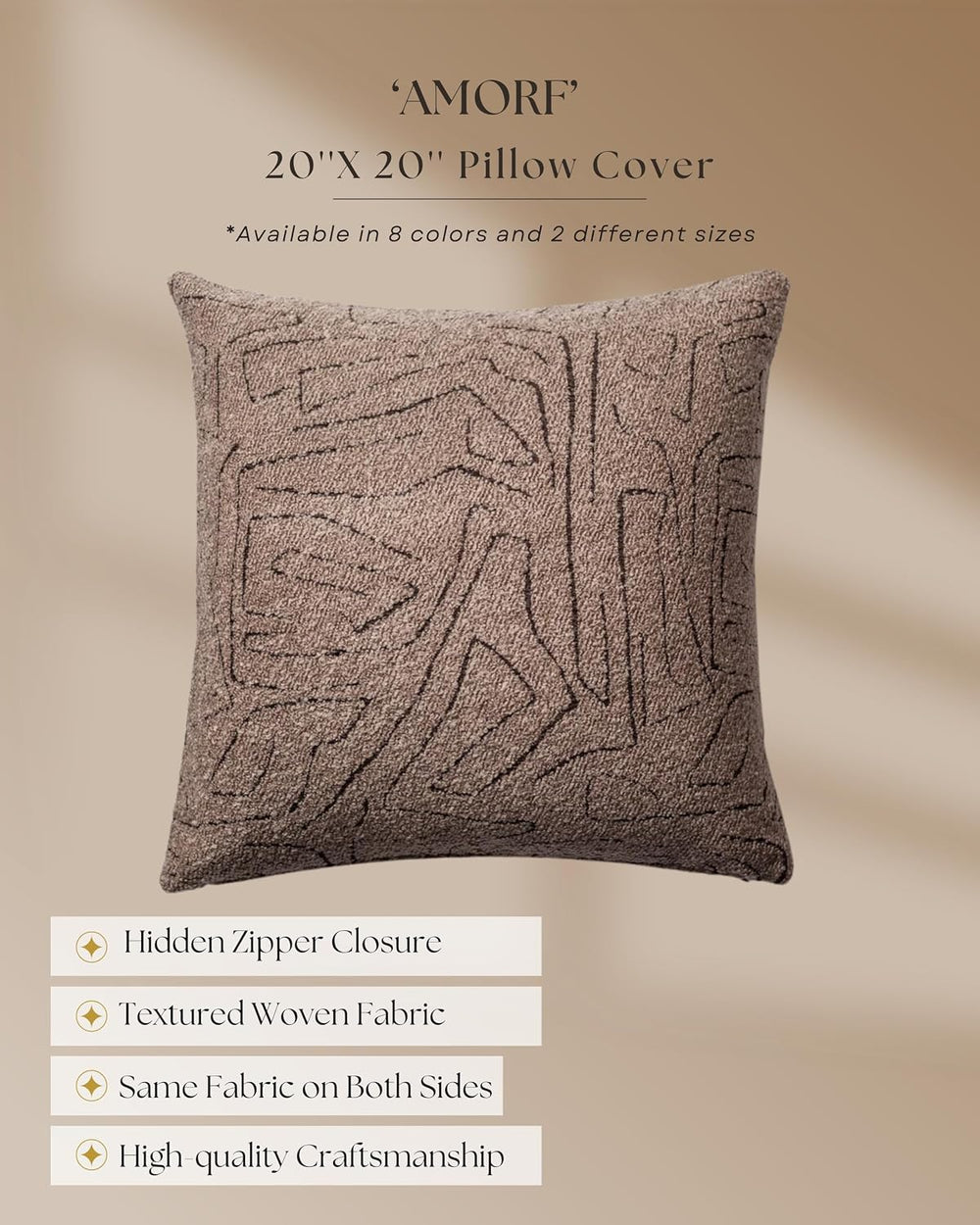 Throw Pillow Covers, Pack of 1 Woven Jacquard Cushion Covers for Sofas, Couch...