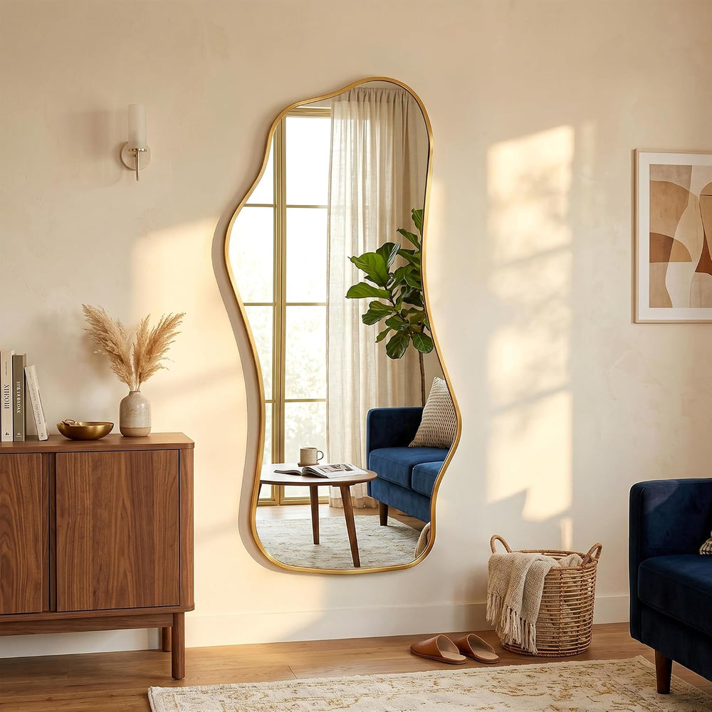 Irregular Full Length Mirror,Wavy Decorative Floor Mirror 47.2"×21.6&quo...