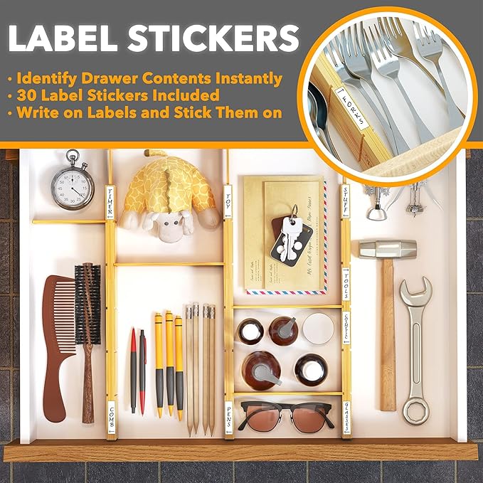 SpaceAid Bamboo Drawer Dividers - Image 4