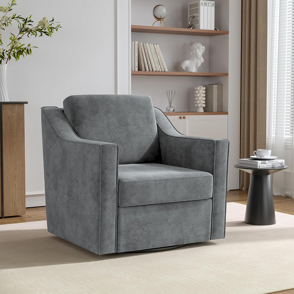 Swivel Accent Chair, 360° Swivel Armchairs with Deep Seat, Gray