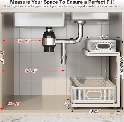 2 Pack 21IN-Depth Under Sink Organizer - Image 2