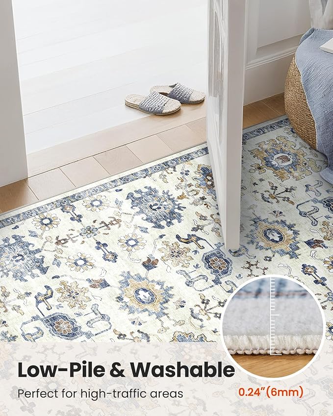AMADA HOMEFURNISHING 8x10 Washable Area Rug, Low-Profile Large Area Rug - Image 7
