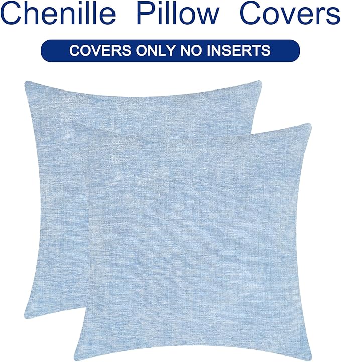 CaliTime Throw Pillow Covers Decorative 16 X 16 Inches Pack of 2 Cozy Chenille - Image 6