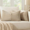 MIULEE Cream Decorative Lumbar Throw Pillow Covers 12x20 Inch by MIULEE
