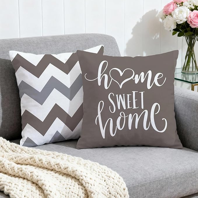 Hexagram Geometric Grey Pillow Covers 16x16 Set of 4, Decorative Outdoor Boho - Image 2
