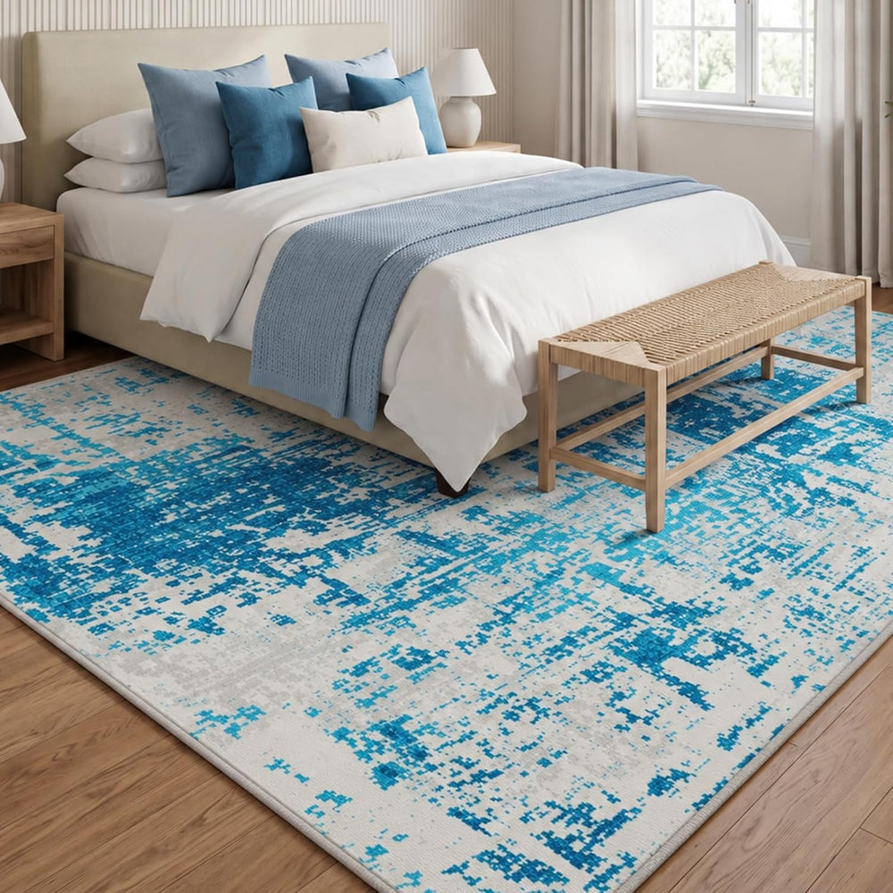 Warmstar 8×10 Area Rug for Living Room,Washable Abstract Area Rug Non-Slip TP...