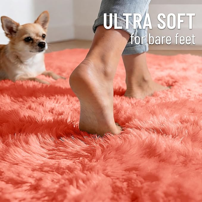 OLANLY 2x3 Machine Washable Small Bedside Rug, Soft Fluffy Shaggy Entryway - Image 4