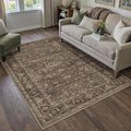 4x5 Washable Area Rug for Living Room Bedroom Vintage Brown Soft Low Pile by WondRg