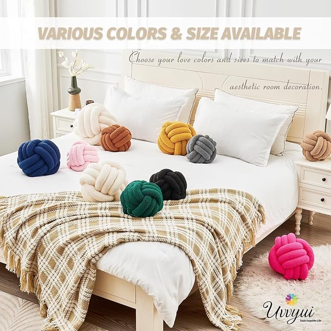 Uvvyui Knot Pillow Ball, Soft Home Decorative Pillows, Round Throw Pillow - Image 6