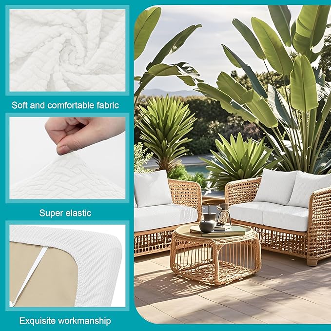 14Pcs Stretch Patio Cushion Covers, Outdoor Couch Covers Replacement, Outdoor - Image 3