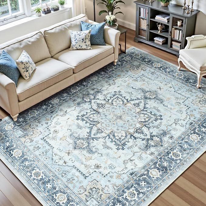 Lofus 9x12 Area Rugs for Living Room, Machine Washable Non-Slip Area Rug - Image 8