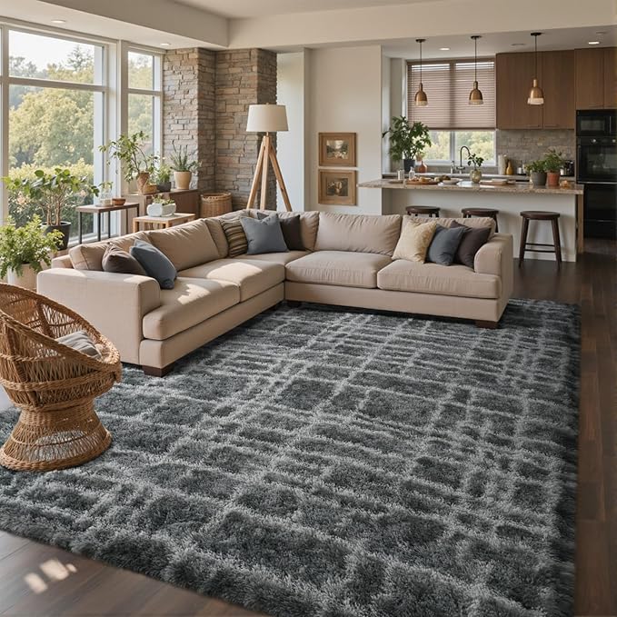 9x12 Ft Extra Large Shag Rugs for Living Room, Ultra Soft Fluffy Furry Area by Cuzwlovita