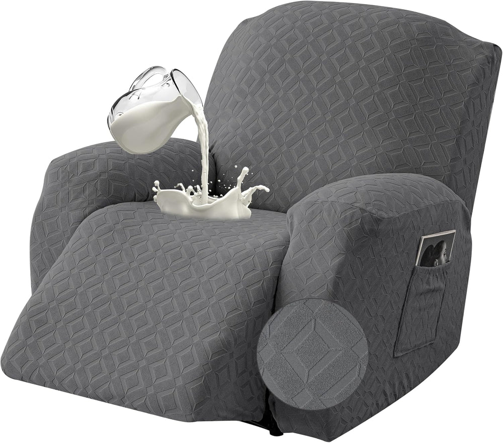 Genina Waterproof Recliner Chair Cover,XL-1 Seat Couch Cover,Dark Gray