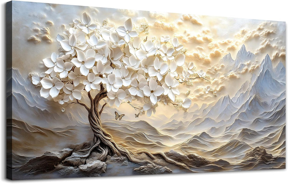 XIGUANGART Large Canvas Wall Art Mountain Landscape Farmhouse Floral Painting...
