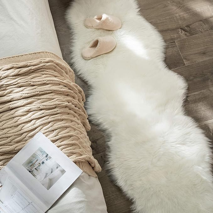MIULEE Luxury Super Soft Fluffy Area Rug Faux Fur Sheepskin Rug Decorative - Image 4
