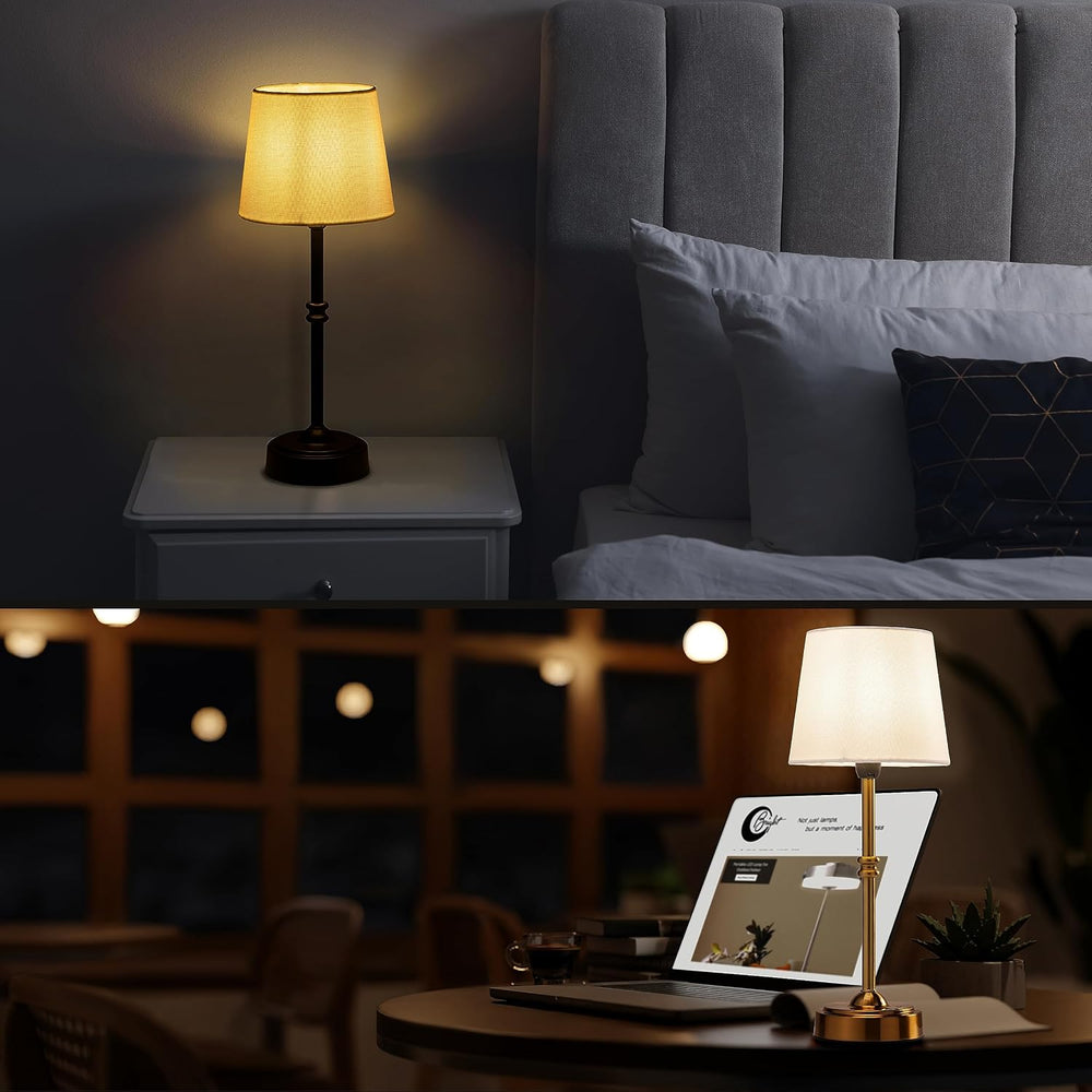 O'Bright Seraph Cordless Rechargeable LED Table Lamp, Antique Brass