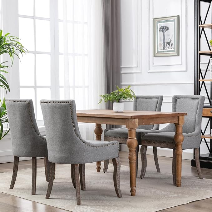 Modern Dining Chairs Set of 6, High Back Dining Chairs Side Chairs with Solid...