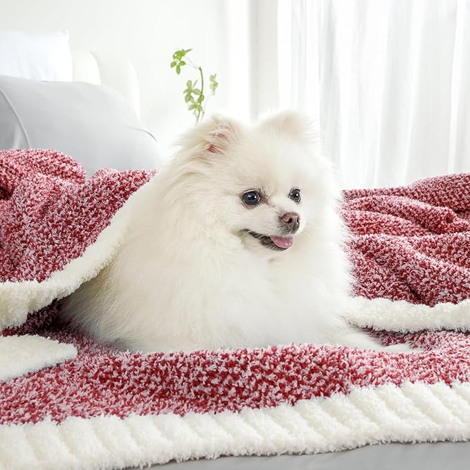 Snuggle Sac Red Throw Blanket for Couch, Super Soft Warm Christmas Red Blankets - Image 6