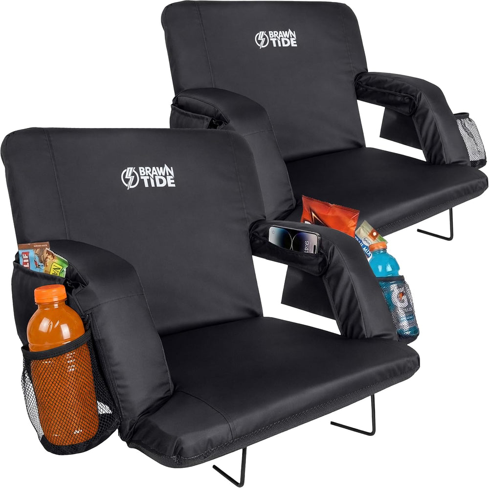 BRAWNTIDE Stadium Seat for Bleachers with Back Support - 3" Foam Cushion