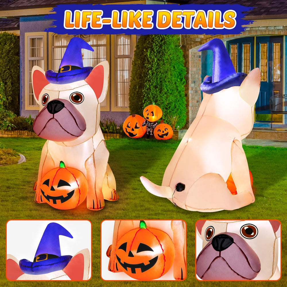 zukakii 5Ft Halloween Inflatables Decorations Build-in Bright LEDs Blow Up Ya...