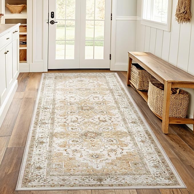 AMADA HOMEFURNISHING 2x6 Washable Runner Rug, Low-Profile Kitchen Rugs by AMADAHOMEFURNISHING