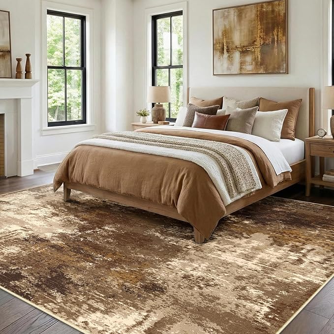 Washable Area Rugs 6'x9' Non-Slip Modern Abstract Soft - Image 2