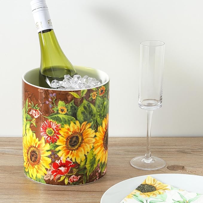 7" Oil Painting Sunflower Utensil Holder, Large Kitchen Utensil Holder Organizer - Image 5