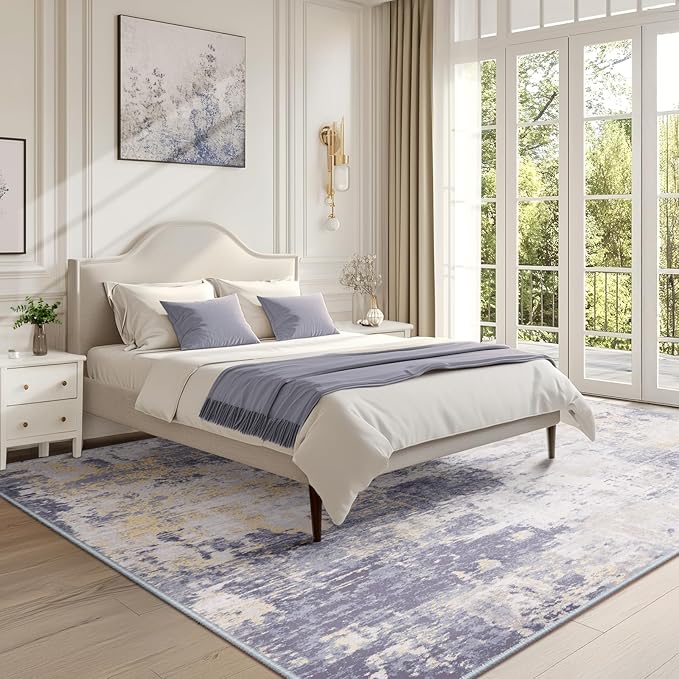 Washable Area Rugs 8'x10' Non-Slip Modern Abstract Soft - Image 7